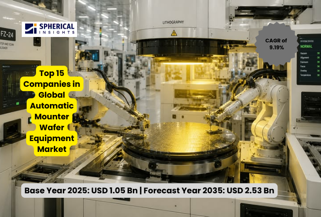 世界の自動ウェーハ・マウンター装置市場における主要企業トップ15（2026年～2035年）：Spherical Insightsによる分析