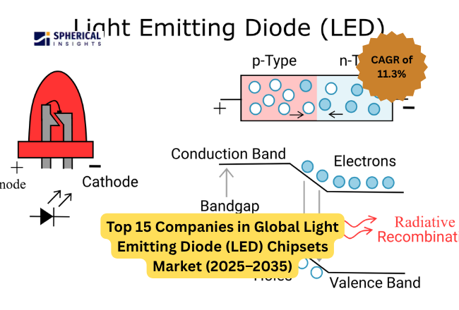 世界のLEDチップセット市場における主要企業トップ15（2025年～2035年）：Spherical Insightsによる分析