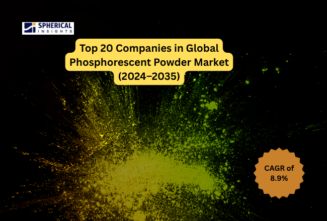 世界の蓄光粉末市場における主要企業トップ20（2024～2035年）：Spherical Insightsによる分析